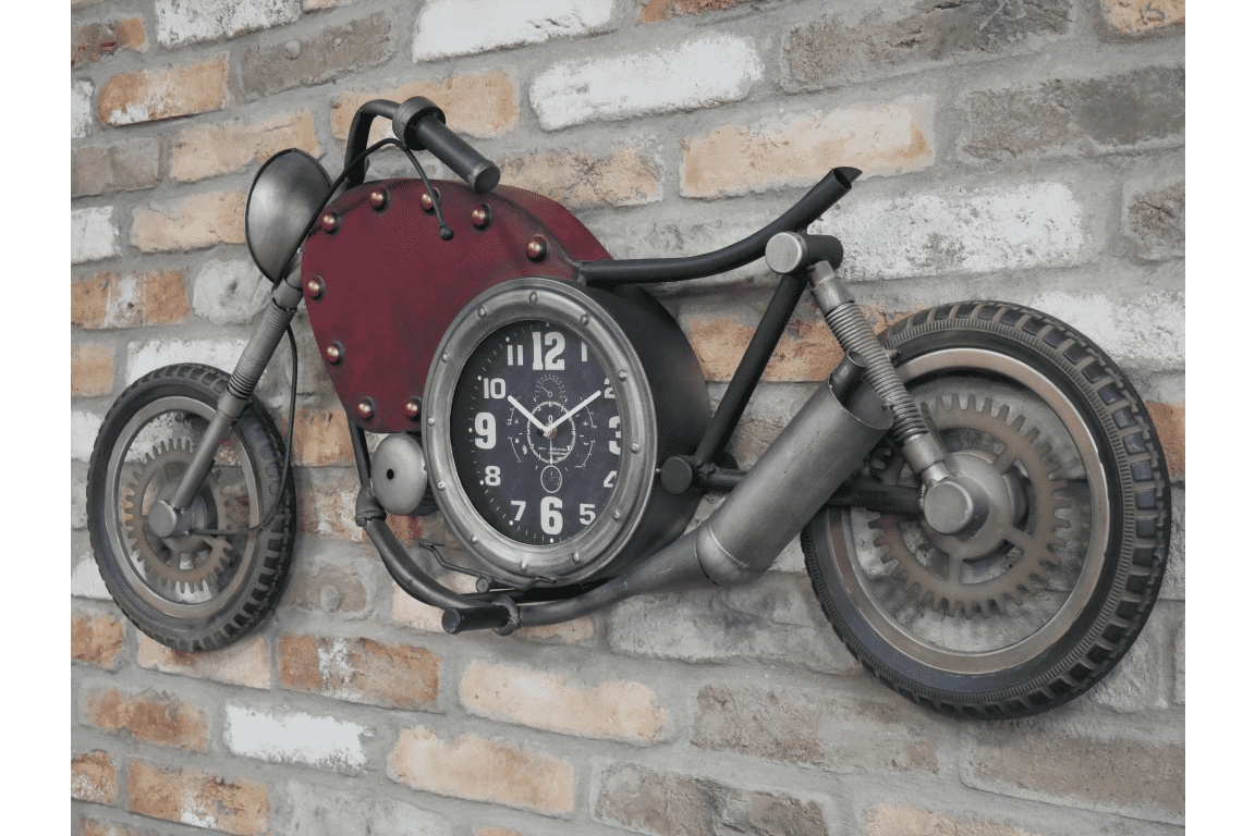 Stunning Large Wall Mounted Motorcycle Clock Enekes