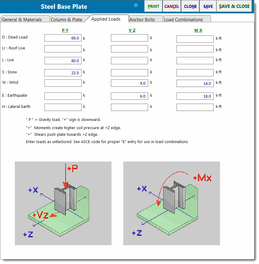 Calculation Modules > Miscellaneous Calculation Modules > Steel Base Plate