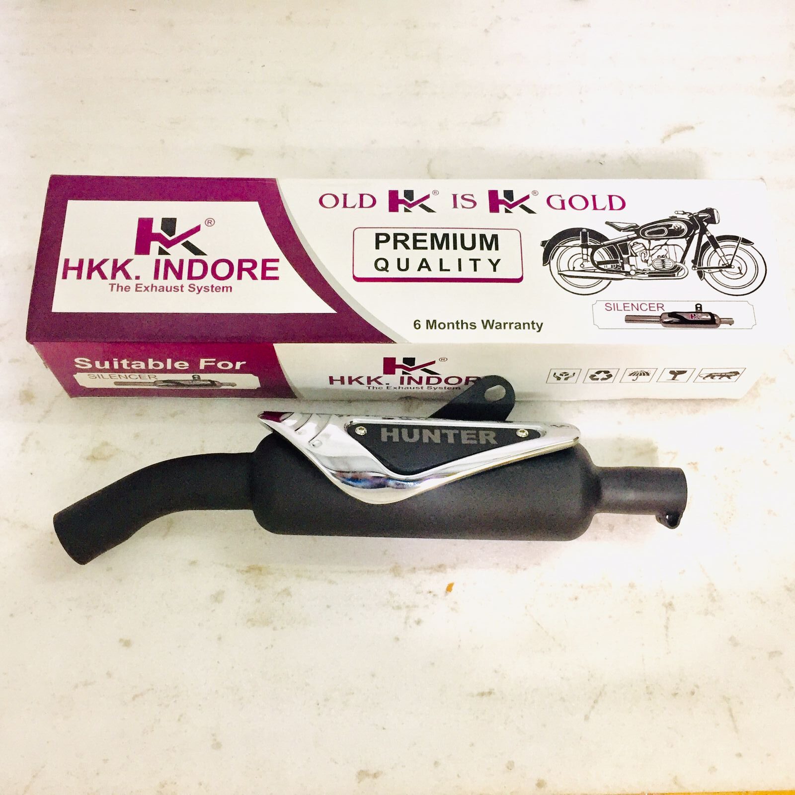 Silencer HK K Indori Black For Hunter 350 Enfield And Activa Zone
