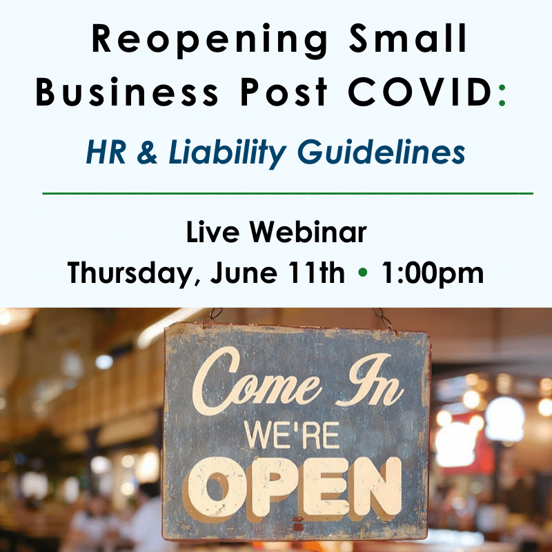 Reopening Small Business Post COVID HR & Liability Guidelines