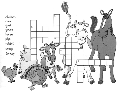 From Crosswords Challenges Farm Animals Газета «Английский язык