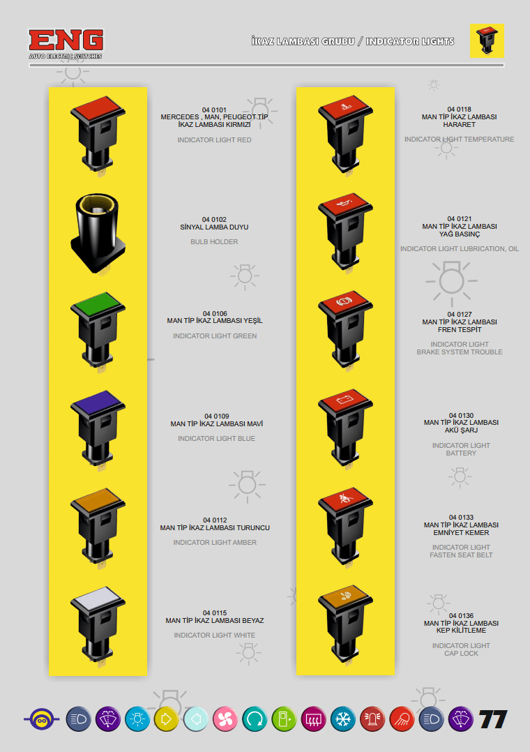 Indicator Lights - ENG Auto Electric Switches