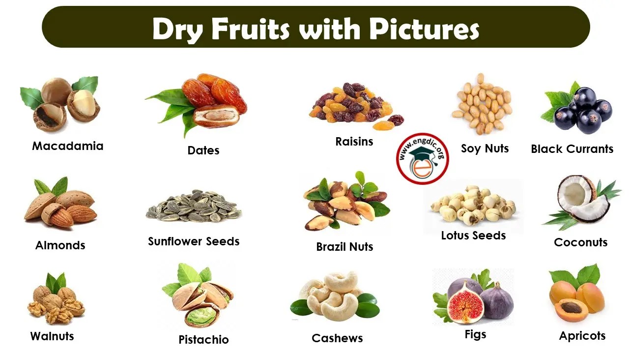 24+ Most Popular Dry Fruits Name List with Pictures EngDic