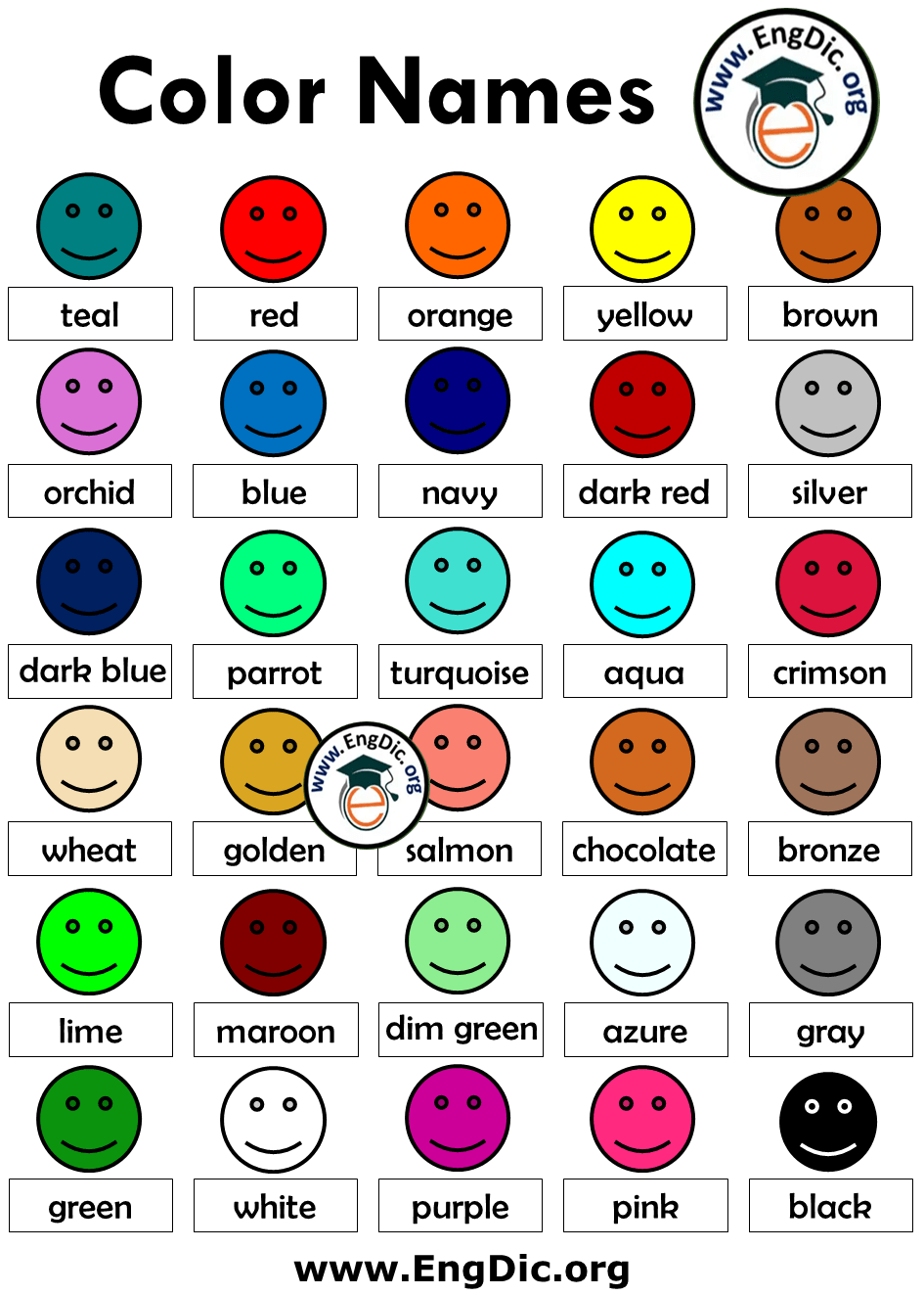 Colors And Their Names For Kids