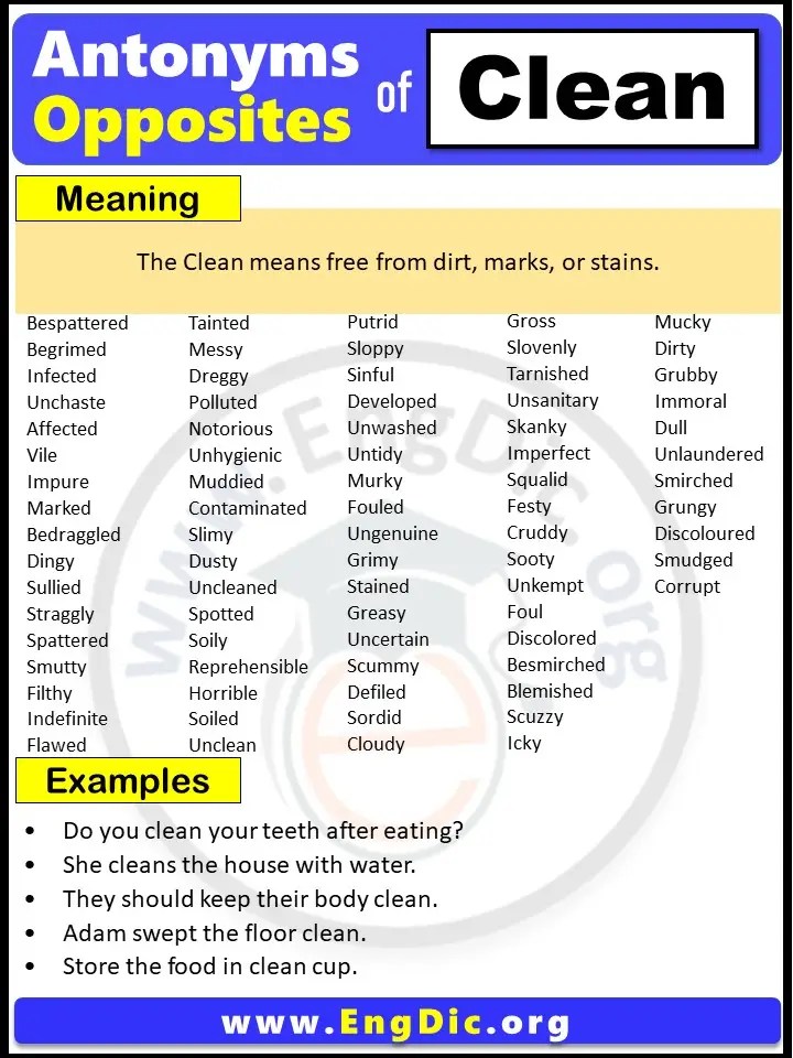 opposite of Clean Archives EngDic