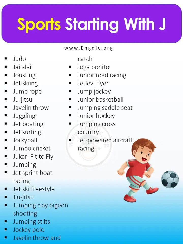 Sports Names List Sports Beginning With A to Z EngDic