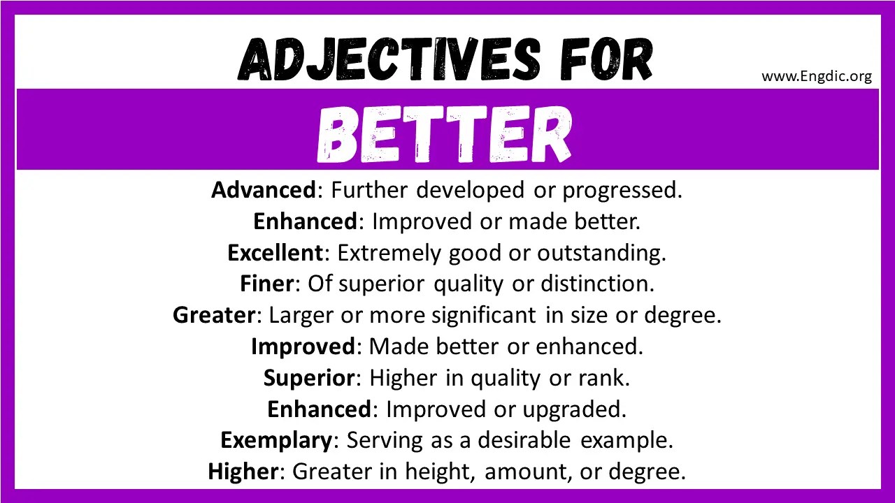 20+ Best Words to Describe Better, Adjectives for Better EngDic