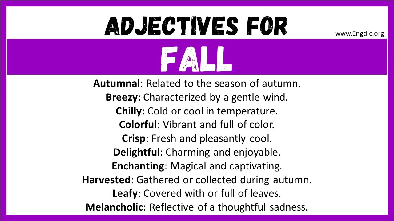 20+ Best Words to Describe Fall, Adjectives for Fall EngDic
