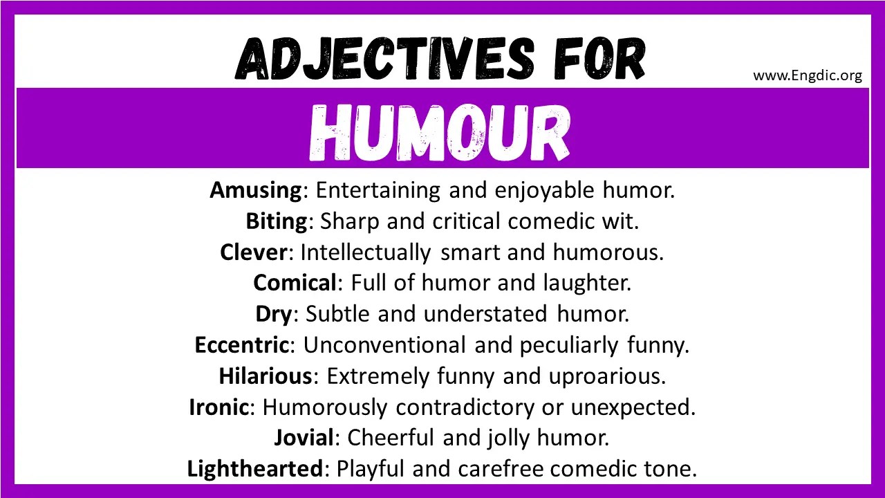 20+ Best Words to Describe Humour, Adjectives for Humour EngDic