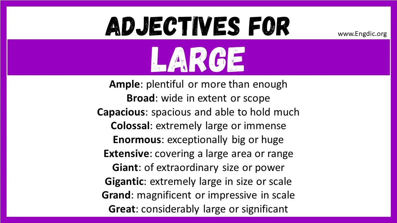 20+ Best Words to Describe Large, Adjectives for Large EngDic