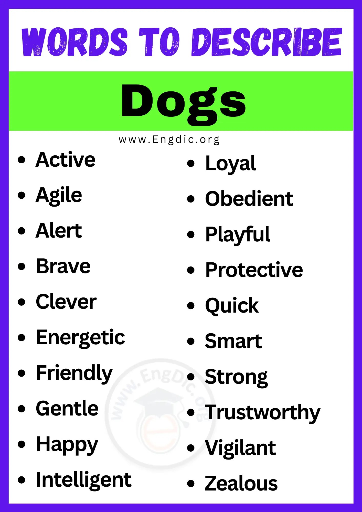 20+ Best Words to Describe Dogs, Adjectives for Dogs EngDic