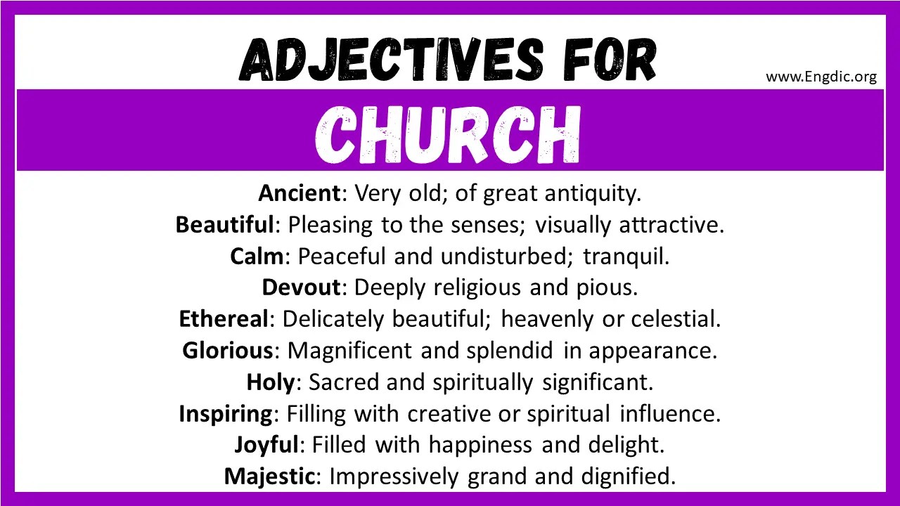 20+ Best Words to Describe Church, Adjectives for Church EngDic