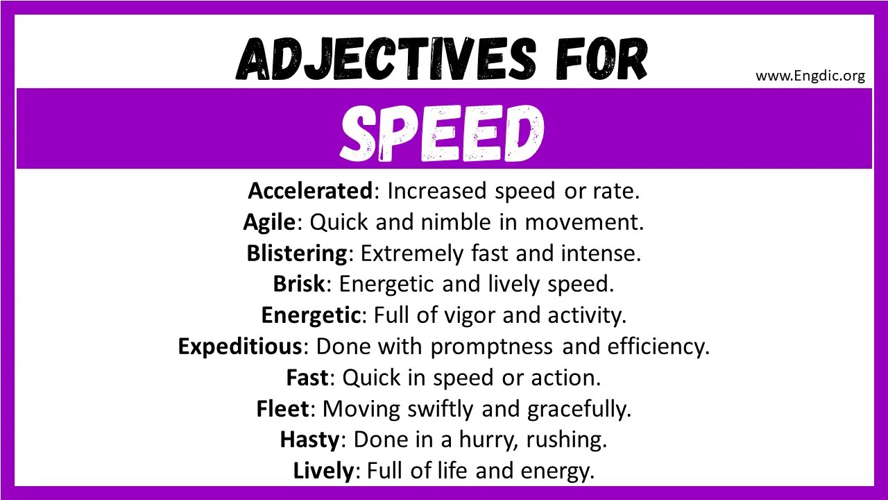 20+ Best Words to Describe Speed, Adjectives for Speed EngDic