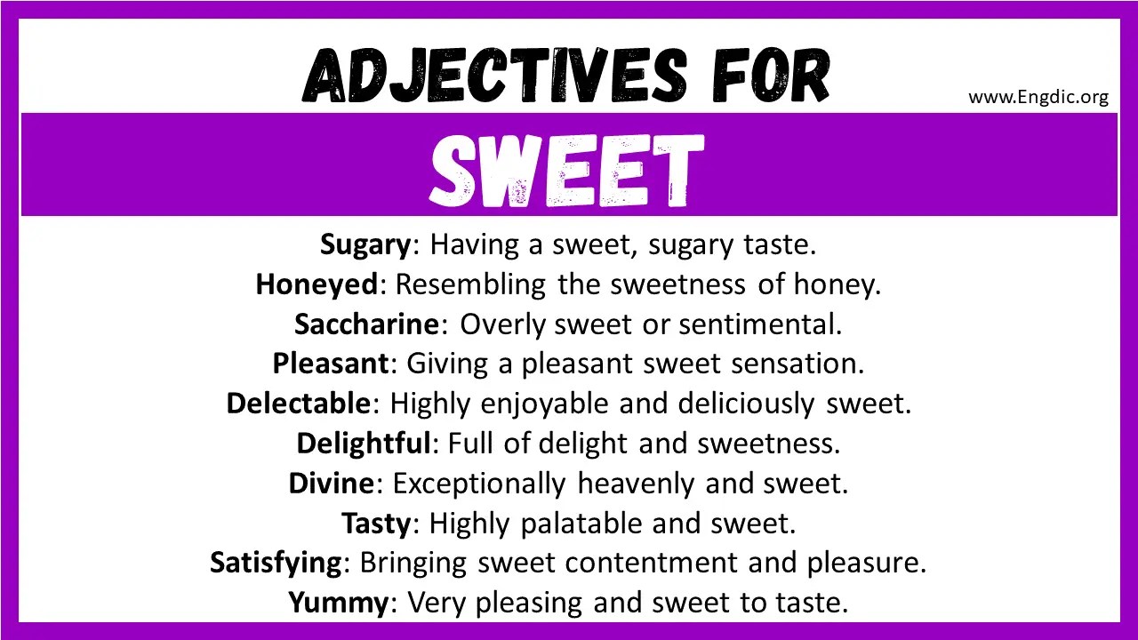 20+ Best Words to Describe Sweet, Adjectives for Sweet EngDic