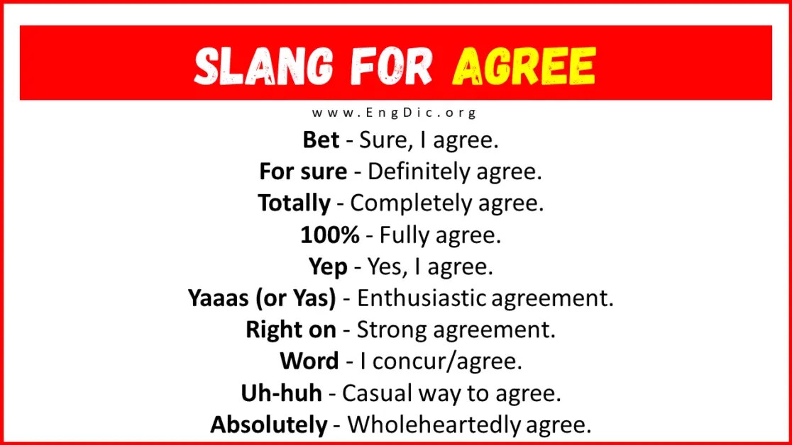 40+ Slang for Agree (Their Uses & Meanings) EngDic