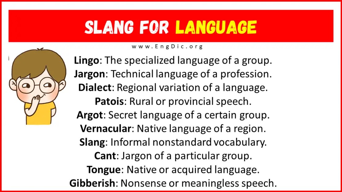 20+ Slang for Language (Their Uses & Meanings) EngDic