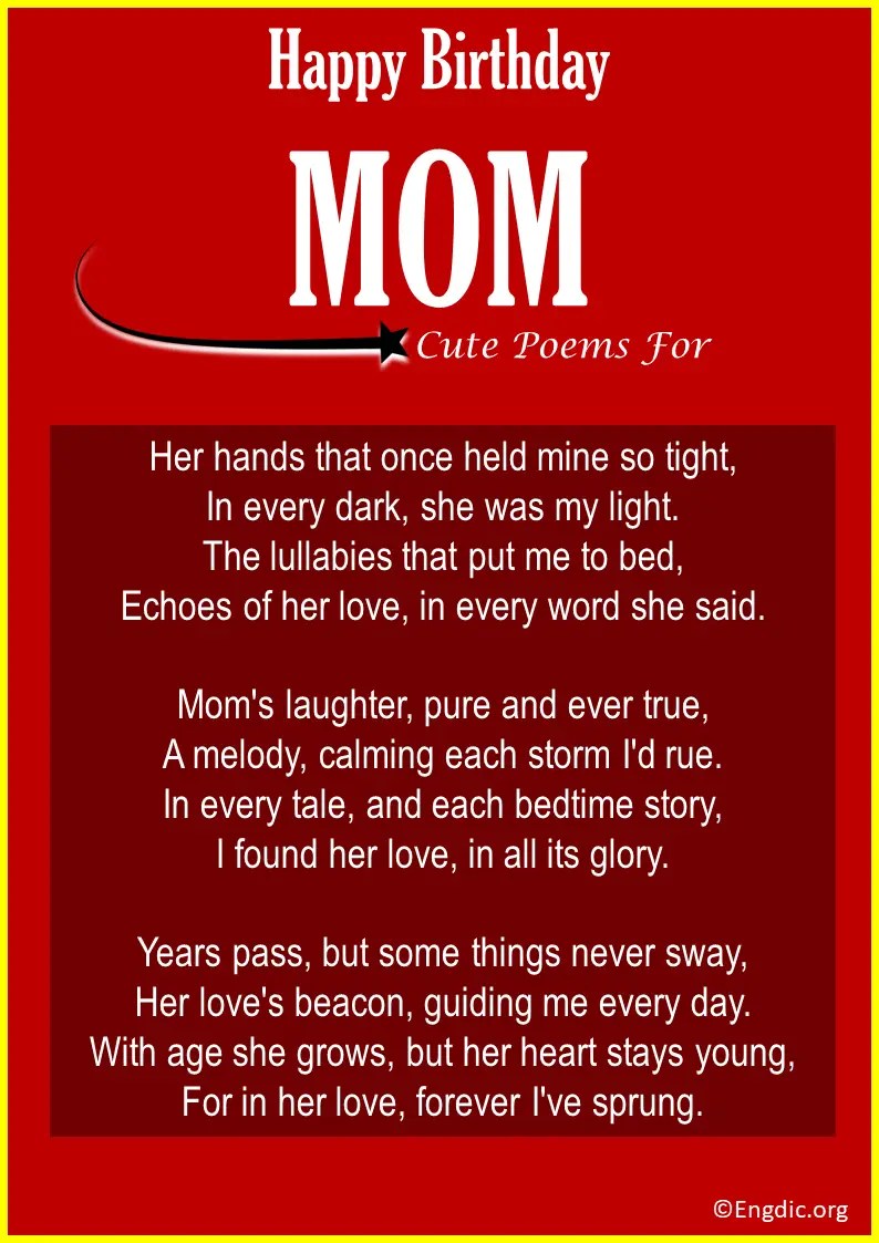 Birthday Poems For Mom From Son