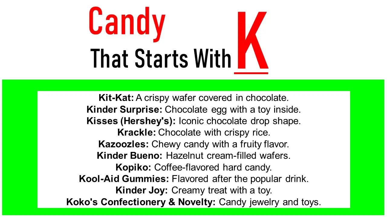 20+ Candy That Starts With K - EngDic