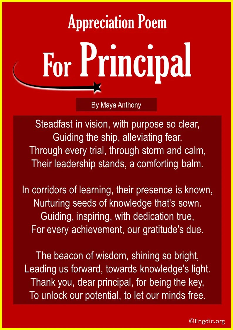 13 Short Appreciation Poems For Principals EngDic