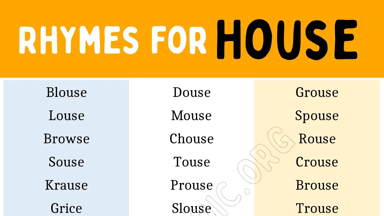 Words that Rhyme with House (House Rhyme Words) - EngDic