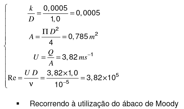 Leis de resistência dos escoamentos uniformes Exercícios resolvidos
