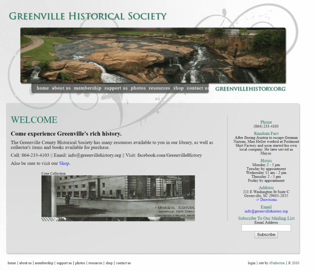 This site Gives Greenville's History a Fresh Look Engenius
