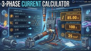 3 Phase Current Calculator | Amps, Wire & Breaker Sizing ⚡