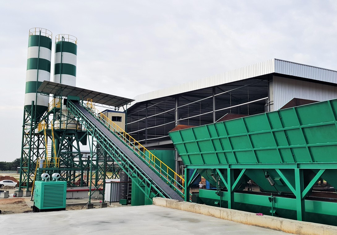 Fast Moving Mixer Concrete Batching Plant 45m³/HR LTP