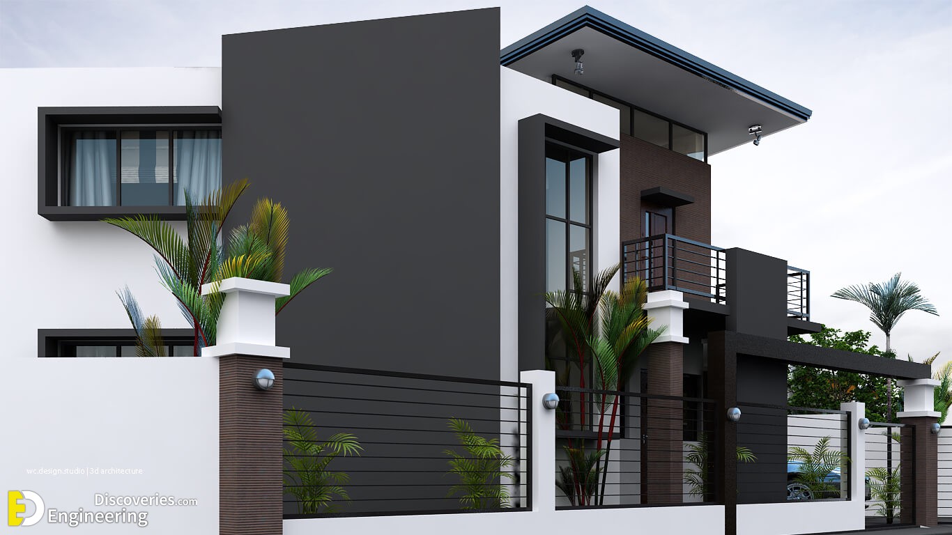 Black & White House With Stunning Interior Engineering Discoveries