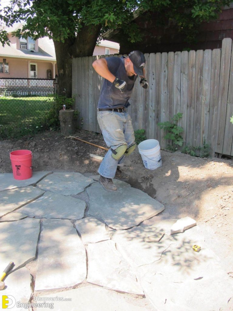 How To Install Flagstone Patio Engineering Discoveries
