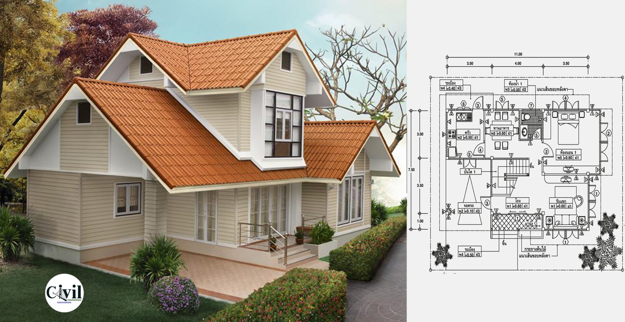 Traditional TwoStorey House Plan Complete With Elevations