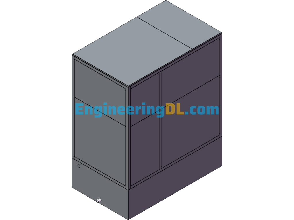 2000x1200x2450 Ice And Water Machine Water Tank SolidWorks Mechanical