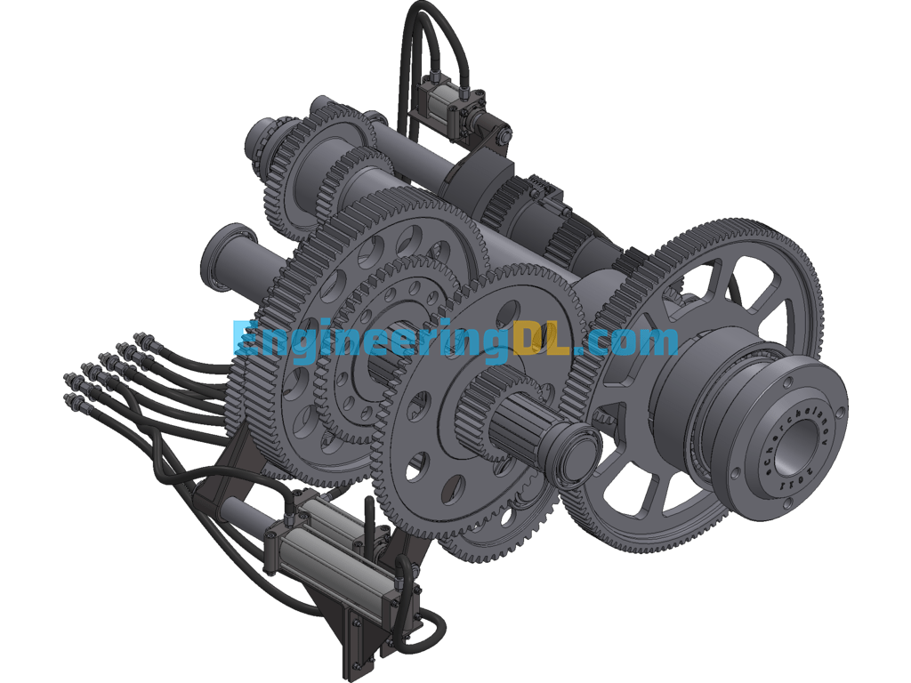 24Stage Machine Tool Gearbox Design 3D Exported Mechanical
