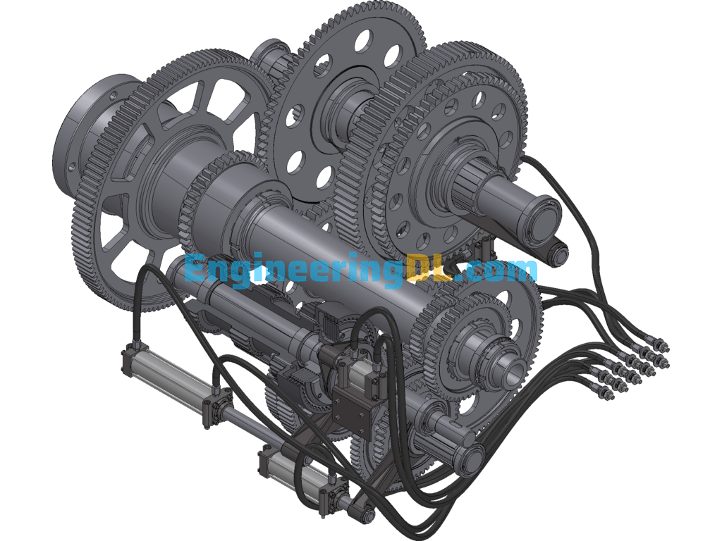 24Stage Machine Tool Gearbox Design 3D Exported Mechanical