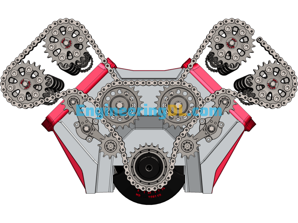 7Cylinder Engine Piston Connecting Rod Assembly SolidWorks