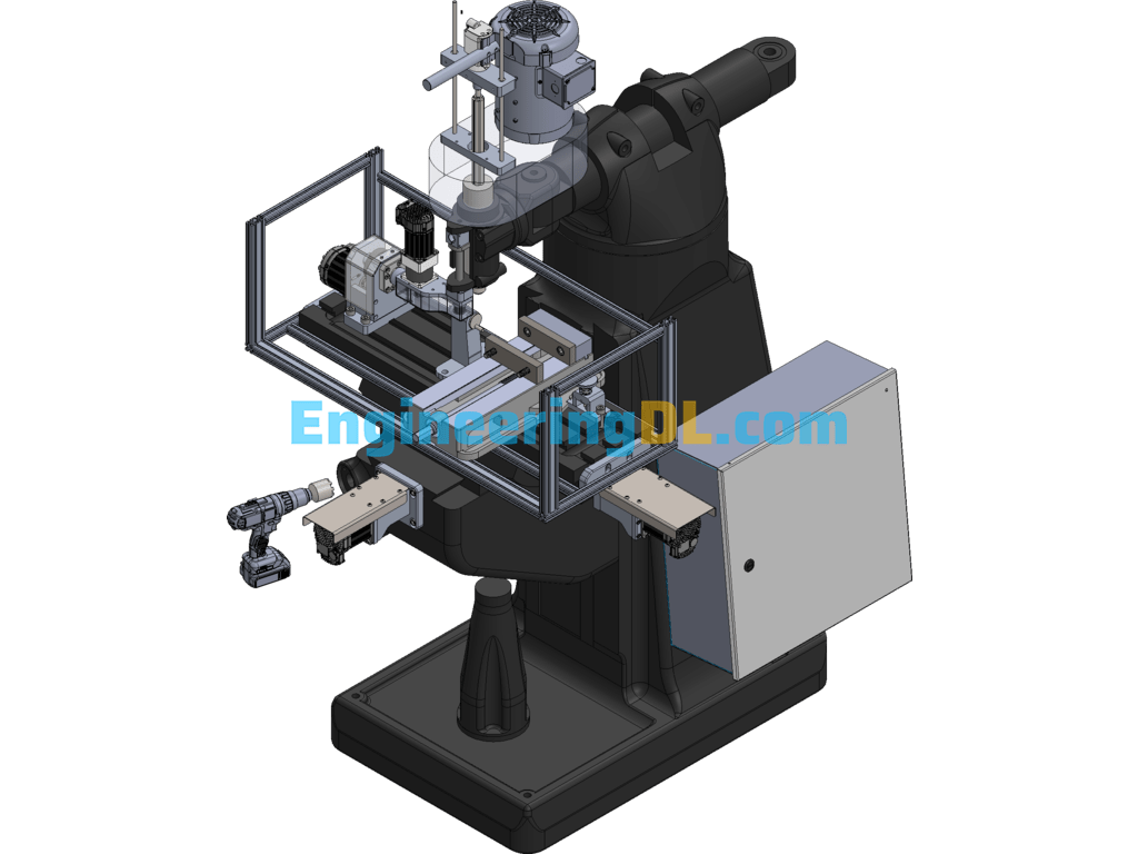 MHead Milling Machine SolidWorks, 3D Exported Mechanical Engineering