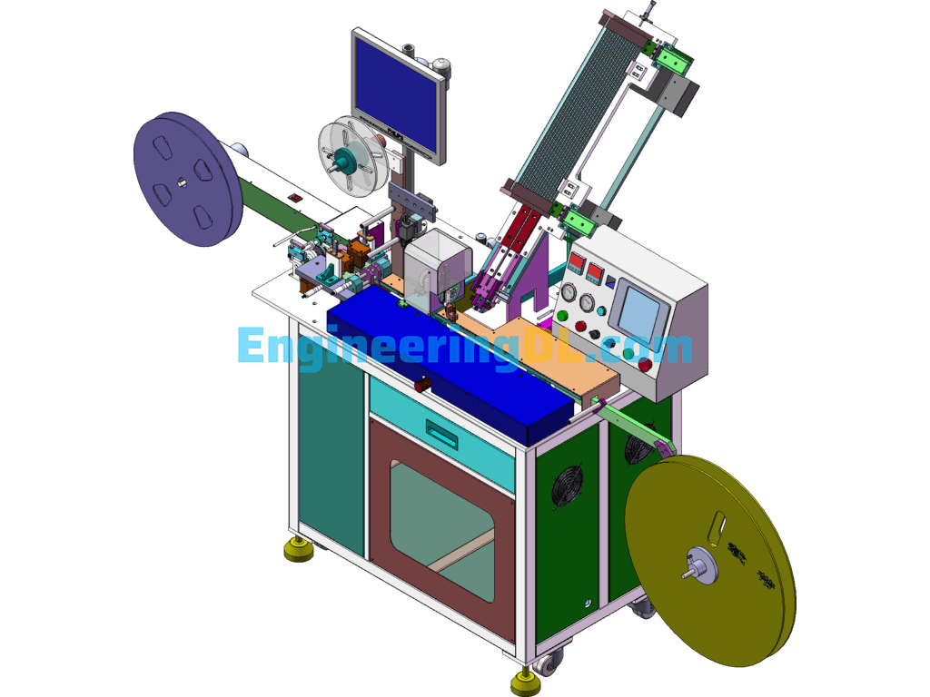 Automatic SMD Braided Tape Test Packing Machine SolidWorks, AutoCAD