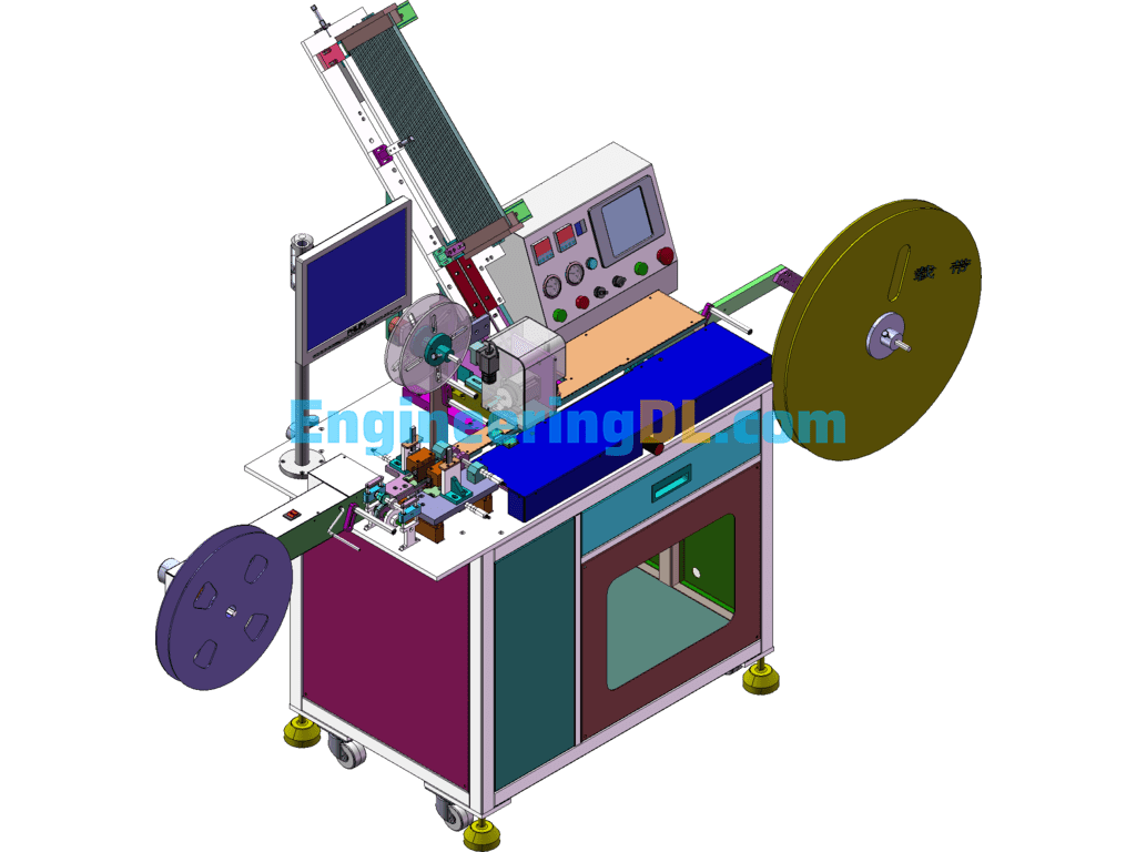 Automatic SMD Braided Tape Test Packing Machine SolidWorks, AutoCAD
