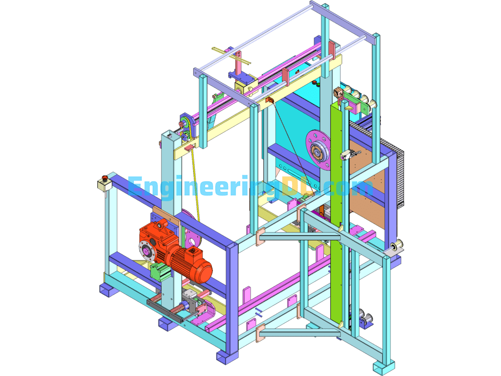 Automatic Belt Winder SolidWorks Mechanical Engineering Design Library