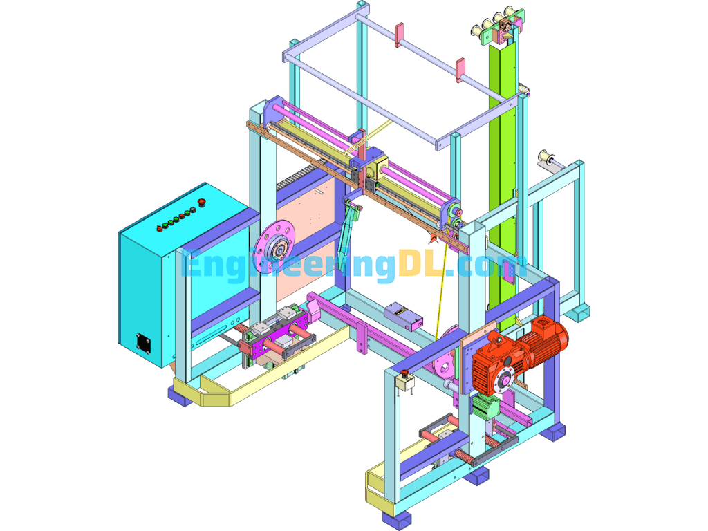 Automatic Belt Winder SolidWorks Mechanical Engineering Design Library