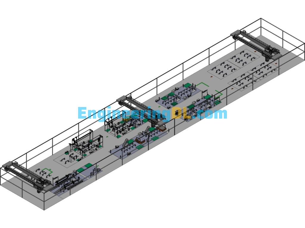Automatic Plant Layout With Helper Arm 3D Exported Mechanical