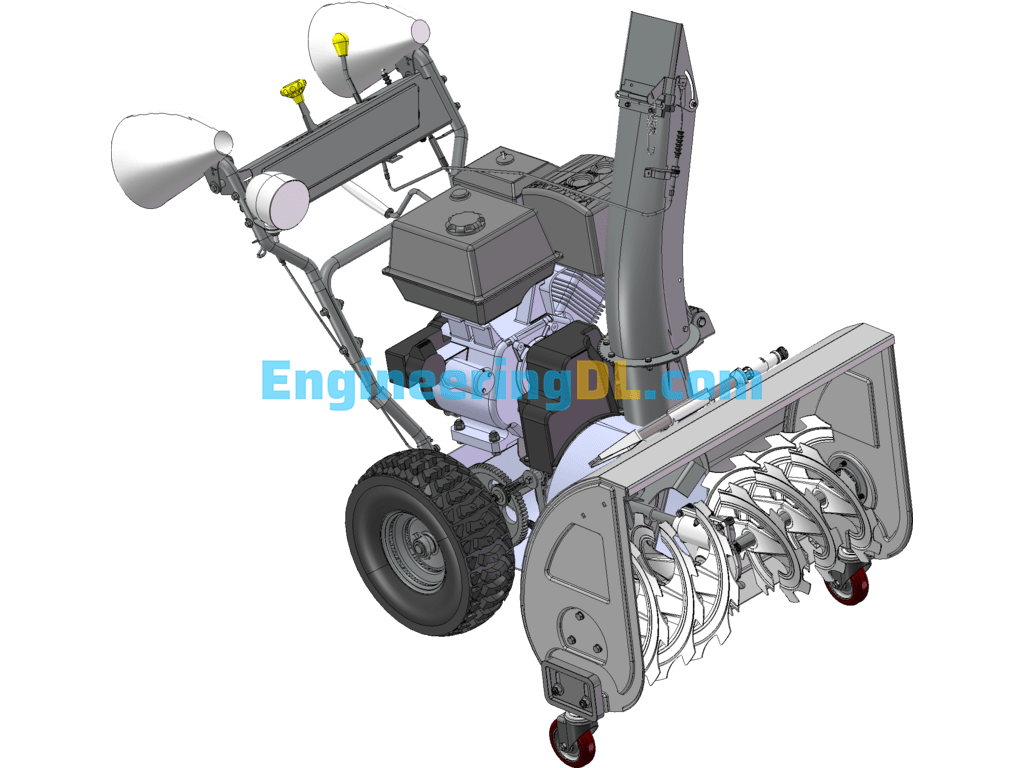 Snow Throwing Snow Plow Manual Snow Removal Vehicle SolidWorks