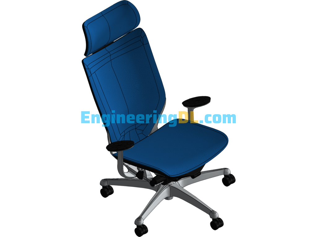 Fashionable Office Chair SolidWorks Mechanical Engineering Design Library