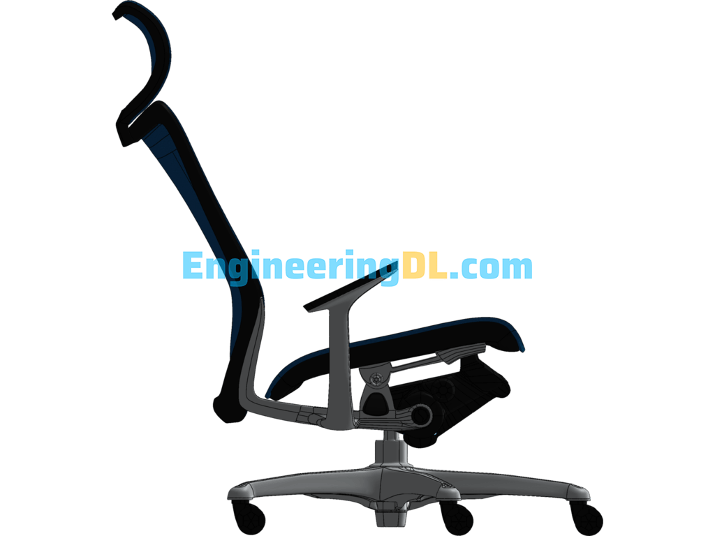 Fashionable Office Chair SolidWorks Mechanical Engineering Design Library