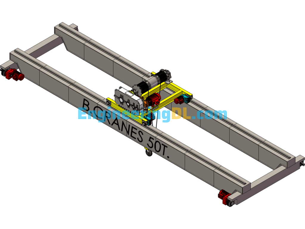 Bridge Cranes SolidWorks, 3D Exported Mechanical Engineering Design