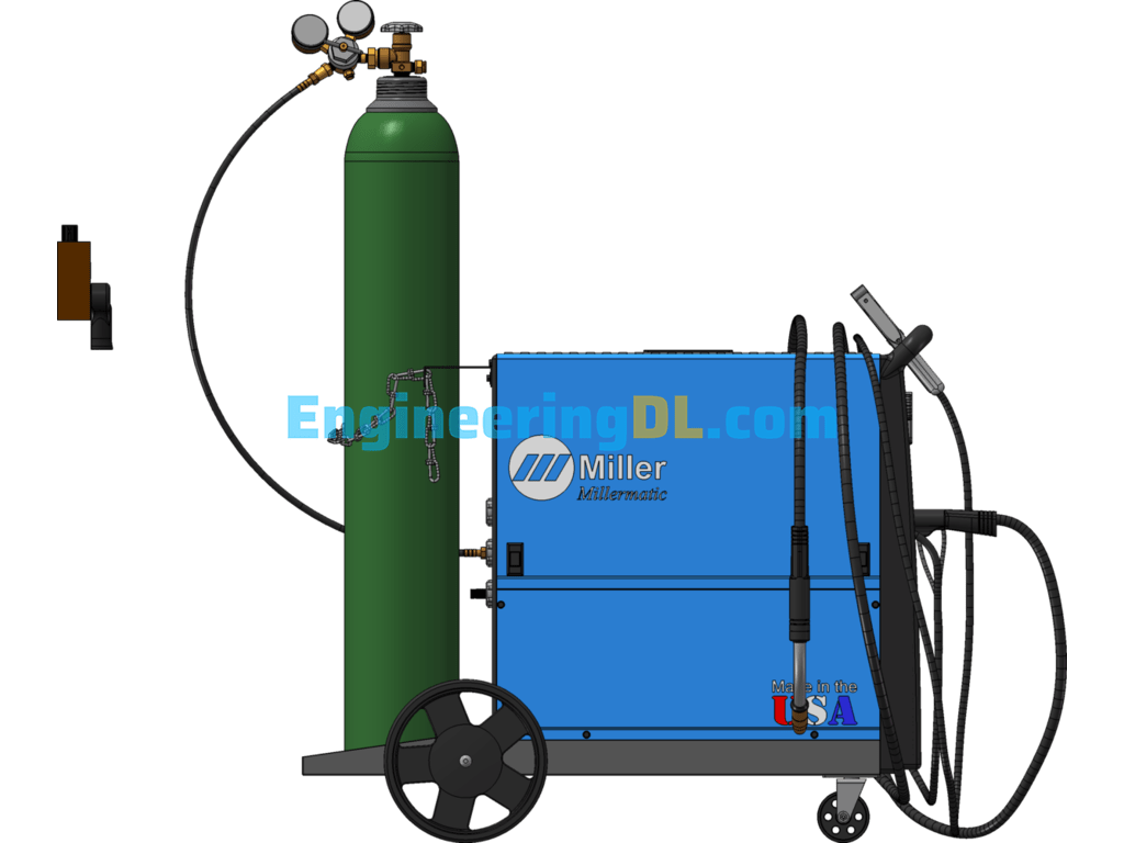 Argon Arc Welding Machine With Gas Source SolidWorks Mechanical Engineering Design Library
