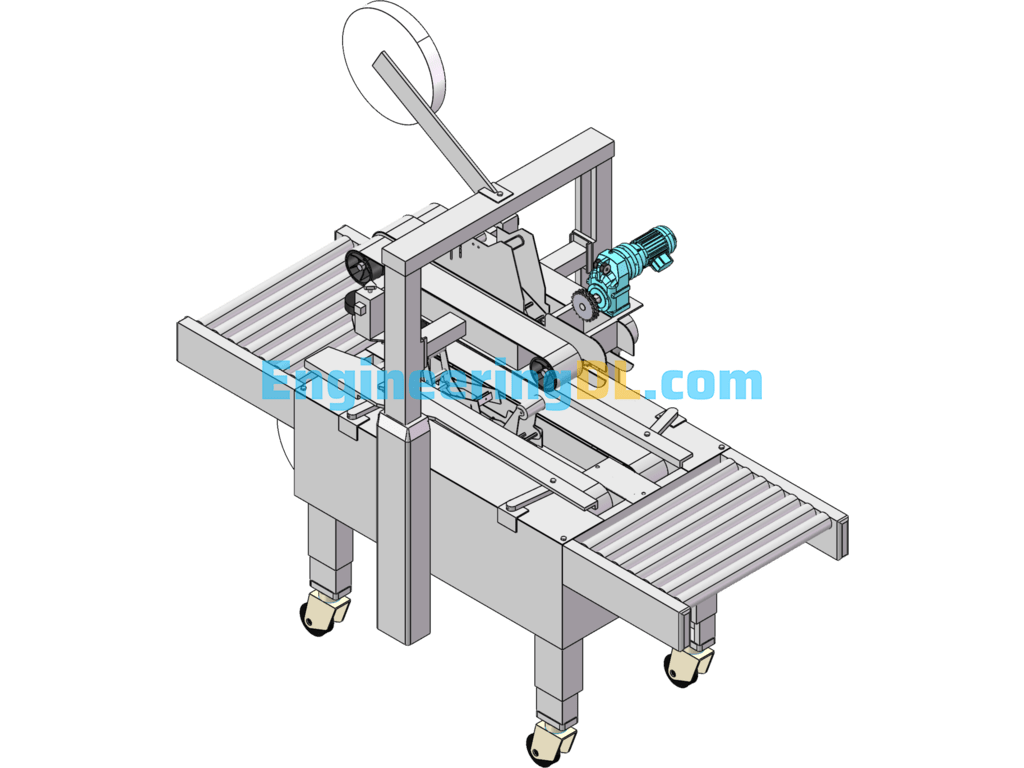 Automatic Carton Sealing Machine SolidWorks, 3D Exported Mechanical