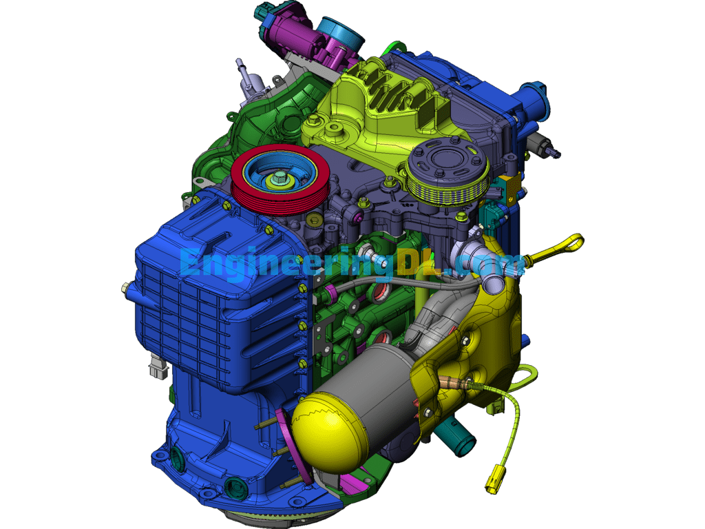 Detailed Car Engine Design Model SolidWorks Mechanical Engineering