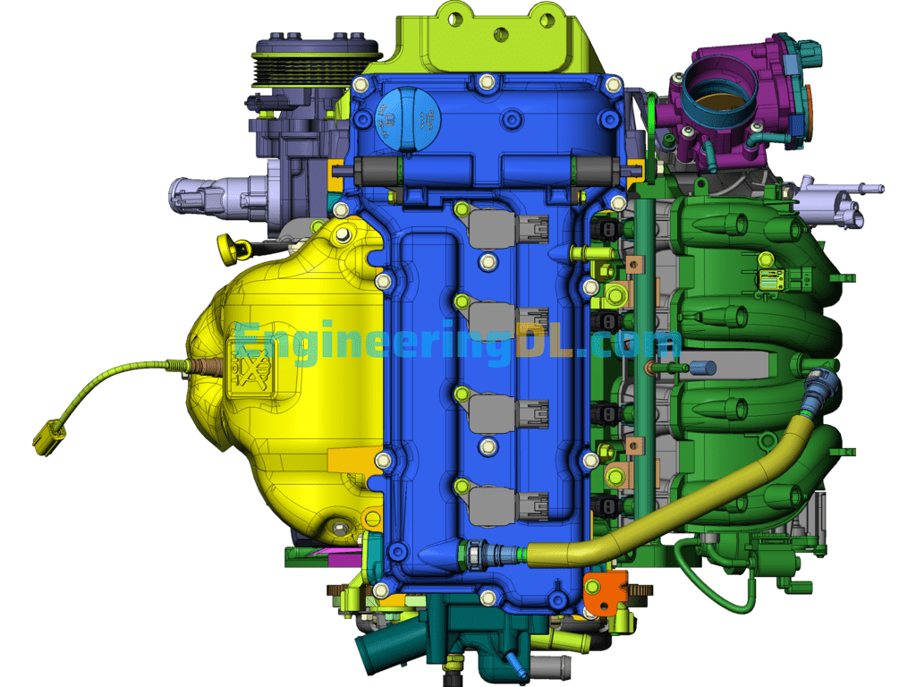 Detailed Car Engine Design Model SolidWorks Mechanical Engineering