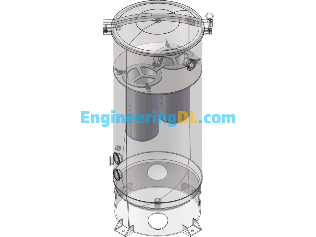Water Storage Tank For High Pressure Waterjet SolidWorks Mechanical